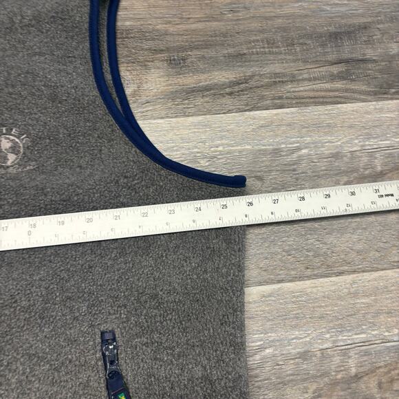 Vintage 90s Eddie Bauer Ebtek Polartec Men L Gray Blue Full Zip Mock Fleece Vest - Picture 6 of 10